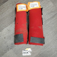 Pr Closed Boots *fair, rubs, holey edges, faded, stains, v.dirty, mnr faded, older, Velcro straps: torn edges & MISSING 1
