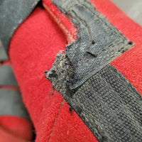 Pr Closed Boots *fair, rubs, holey edges, faded, stains, v.dirty, mnr faded, older, Velcro straps: torn edges & MISSING 1
