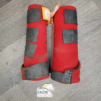 Pr Closed Boots *fair, rubs, holey edges, faded, stains, v.dirty, mnr faded, older, Velcro straps: torn edges & MISSING 1