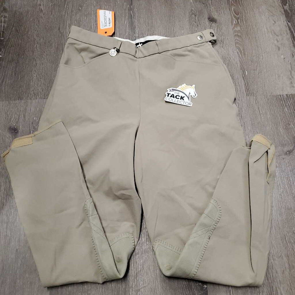 Euroseat Breeches, side zip *vgc, older, undone dart stitching, seam puckers