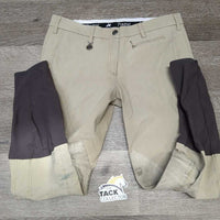 Euroseat Breeches *fair, faded, stains, v.discolored/stained seat & legs, stretched?knees
