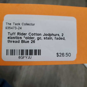 Cotton Jodphurs, 2 elastics *older, gc, stain, faded, thread
