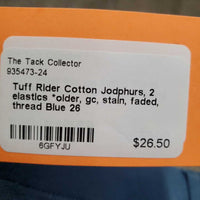 Cotton Jodphurs, 2 elastics *older, gc, stain, faded, thread
