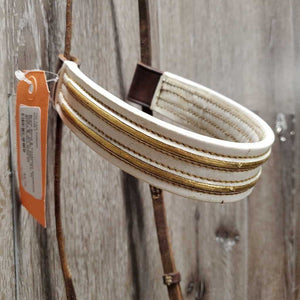 Brow Band & Cavesson Noseband Only *gc, older, stiff, dry, mr stains & dirt, cracked