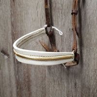 Brow Band & Cavesson Noseband Only *gc, older, stiff, dry, mr stains & dirt, cracked
