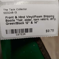 Front & Hind Vinyl/Foam Shipping Boots *fair, older, torn velcro, dirty
