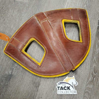 Felt & Thick & Soft Leather Poll Guard Head Bumper *gc, mnr dirt, stains, film, marker, hair, edge rubs, older
