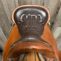 16 Wide Tucker Endurance Saddle, 2 Leather Latigos, 4 billets, 4 leather ties, Pr Leather Hobbles & Stirrups, Wool Felt Panels, Angled Rear Billet, Adjustable Position In-Skirt Rigging Serial: 159-540-7134-21 20134111
