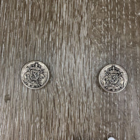 3 prs: 2 Decorative "Button" Tops & 4 small magnets Magnetic Western Horsemanship Show Number Holders *vgc
