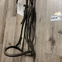 Rsd Bridle *fair, v.stiff, mnr dirt, dry, creases, dirt jockies, rough underside, tight keepers
