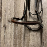 Rsd Bridle *fair, v.stiff, mnr dirt, dry, creases, dirt jockies, rough underside, tight keepers
