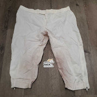 Thin Rain Pants *gc, stains/discolored, unstitched seat seam
