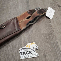 Padded Leather Girth, 2x els, 3x D Rings *gc, dirt, hair, elastic: v.torn, stretched & v,rubbed
