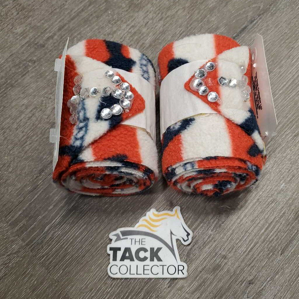 Pr Fleece Polos, Glued on Bling *gc, clean, pilly/clumpy, dingy, hair, missing bling