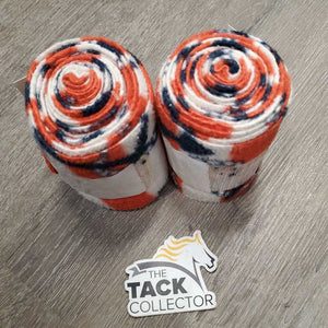 Pr Fleece Polos, Glued on Bling *gc, clean, pilly/clumpy, dingy, hair, missing bling