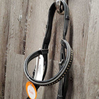 Padded Monocrown Bridle, Bling, Crank, Flash, Soft Rubber Reins *vgc, clean, cut, xholes, rubs, mnr dirt
