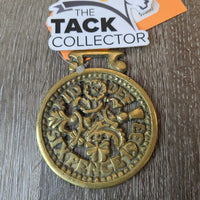 VINTAGE Brass Harness Medallion "Six Pence 1933" *dirty edges
