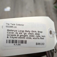 Large Belly Girth, Snap Cover, 2x els *gc, clean, deep scrapes & gouges, older, rubs, torn & frayed elastic ends, scuffs
