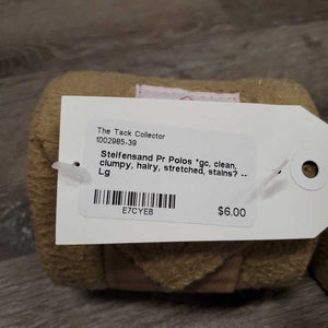 Pr Polos *gc, clean, clumpy, hairy, stretched, stains?