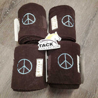 4 Fleece Polos, "peace sign" *gc, pilly, hair, clean, older, clumpy
