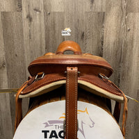 14" Talabarteria Trail Saddle - Made in Colombia - 2 stirrups, fenders & hobble straps, Leather Front & Back Cinch & Billets (4), Crupper *NOT RECOMMENDED for RIDING USE - DISPLAY ONLY
