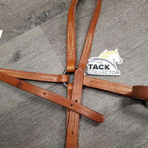 Thick Harness Leather Western Running Martingale, snap *like new, v,mnr stains