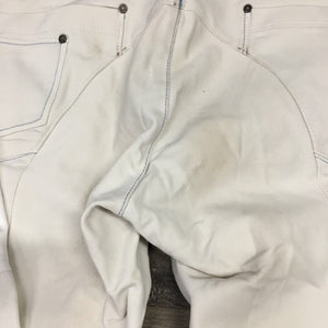 MENS Euroseat Breeches *gc, stains, mnr dingy, discolored seat & legs, seam puckers