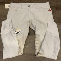 MENS Euroseat Breeches *gc, stains, pills, mnr undone stitching, dingy, seam puckers, discolored seat & legs