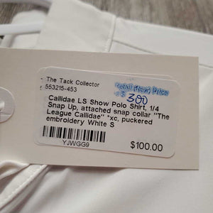 LS Show Polo Shirt, 1/4 Snap Up, attached snap collar "The League Callidae" *xc, puckered embroidery