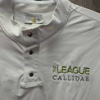 LS Show Polo Shirt, 1/4 Snap Up, attached snap collar "The League Callidae" *xc, puckered embroidery
