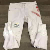 Euroseat Breeches *vgc, mrn stains & undone stitching, discolored seat & legs, seam puckers
