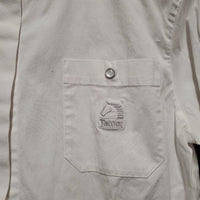 LS Show Shirt, attached snap collar *vgc, older, seam puckers, wrinkles, snag/run
