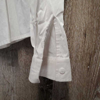 LS Show Shirt, attached snap collar *vgc, older, seam puckers, wrinkles, snag/run