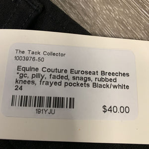Euroseat Breeches *gc, pilly, faded, snags, rubbed knees, frayed pockets