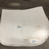 Quilt Jumper Pad, embroidered *gc, mnr stains, cut tabs, v. pilly, hairy, covered embroidery, v. rubbed binding