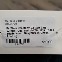 Pr Thick Stretchy Cotton Leg Wraps *vgc, mnr dirt?/stains, faded edges, clean
