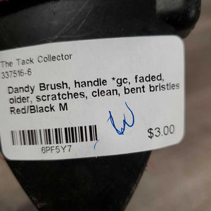 Dandy Brush, handle *gc, faded, older, scratches, clean, bent bristles
