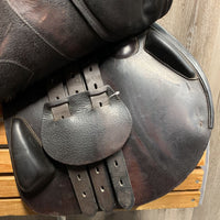 16.5 MW *5.25" Equipe Extreme Close Contact, 2 Billet Guards, Burg Fleece Redwood Tack Cover, Sm Front & Med Back Blocks, Foam Panels, Calfskin, Flaps: 13.5"l x 13.5"w Serial #: 16 5 N 1691047
