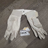 Pr Cloth Riding Gloves, bag *gc, finger rubs: frayed edges, v.stained
