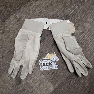 Pr Cloth Riding Gloves, bag *gc, finger rubs: frayed edges, v.stained