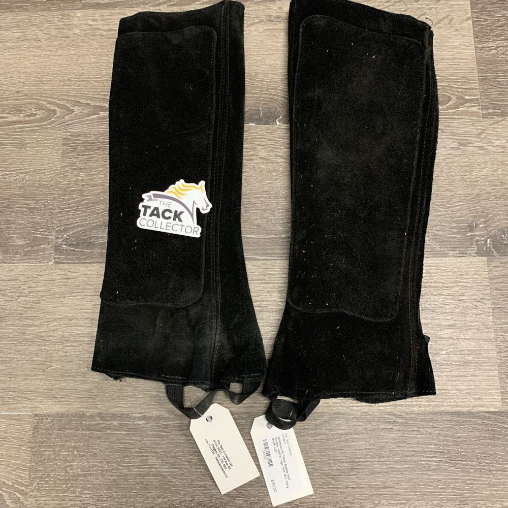 Pr Thick Suede Half Chaps, velcro *vgc, mnr dirt, hairy