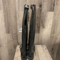 Pr Field Boots, zips *tags, dirty, film, missing tab, older, curled edges, stiff zippers, vgc
