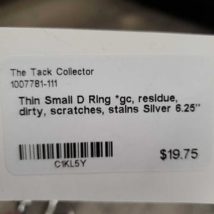 Thin Small D Ring *gc, residue, dirty, scratches, stains