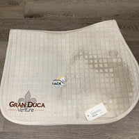 Quilted Jumper Pad, embroidered *gc, mnr dirt, hair, v. stained, rubbed, seam tear, cut tabs
