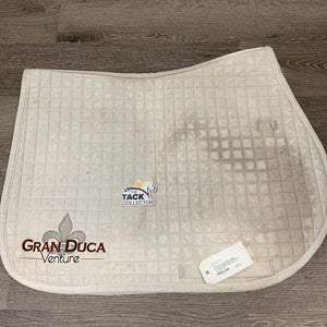 Quilted Jumper Pad, embroidered *gc, mnr dirt, hair, v. stained, rubbed, seam tear, cut tabs
