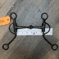 Sweet Iron Copper Inlay Argentine Snaffle Bit *gc, mnr dirt, v. rusty, scuffs
