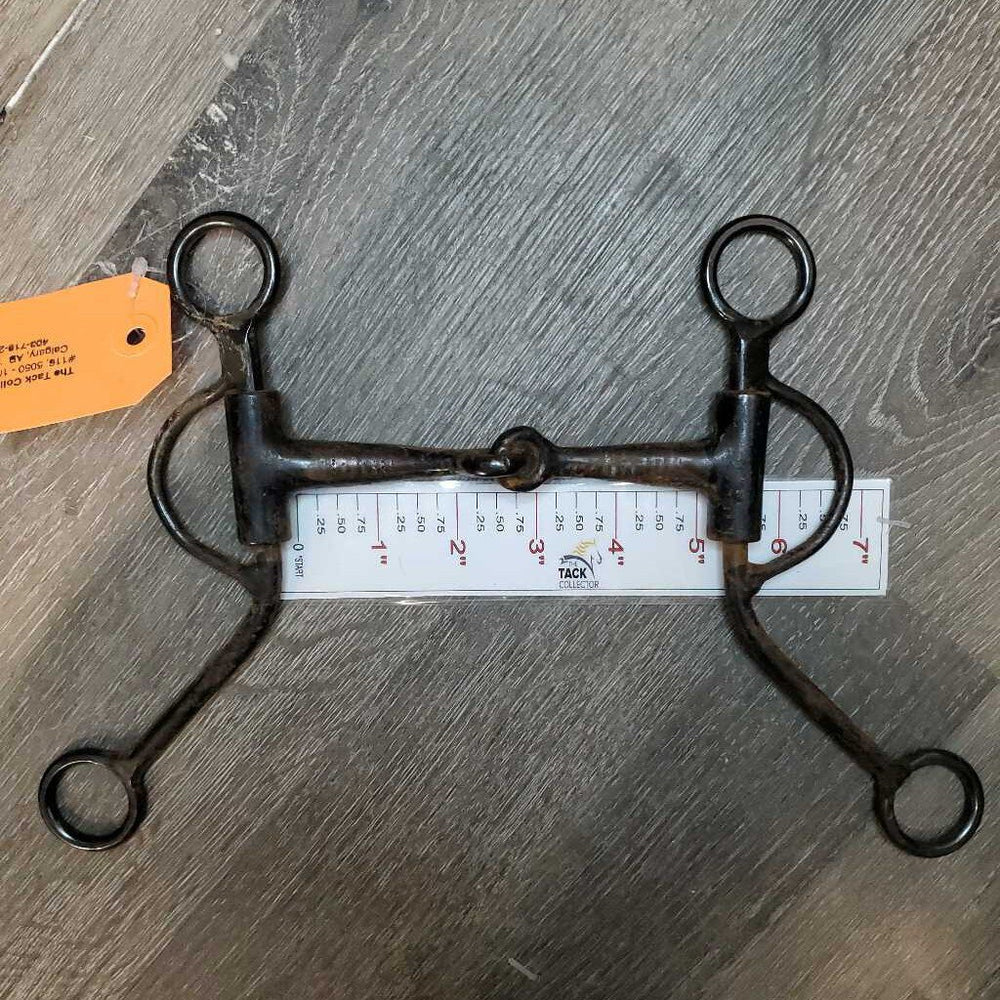 Sweet Iron Copper Inlay Argentine Snaffle Bit *gc, mnr dirt, v. rusty, scuffs