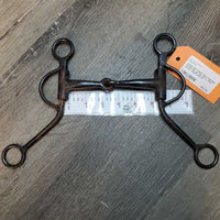 Sweet Iron Copper Inlay Argentine Snaffle Bit *gc, mnr dirt, v. rusty, scuffs
