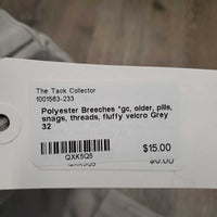 Polyester Breeches *gc, older, pills, snags, threads, fluffy velcro
