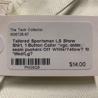 LS Show Shirt, 1 Button Collar *vgc, older, seam puckers
